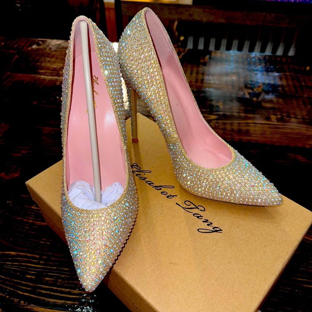 Elisabet Tang “Gold” Stiletto Heels - Women Size 8